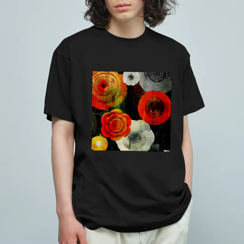 AI ❉ 言葉　　　　　　　　の闇に咲く花 オーガニックコットンTシャツ