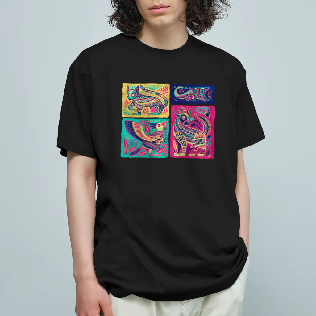 IZANAMI by Akane Yabushitaのメキシコのアレブリヘス（ピンク） オーガニックコットンTシャツ