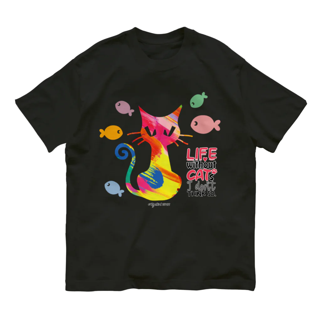 Ryuthirdの猫ライフ(ペンキ) オーガニックコットンTシャツ
