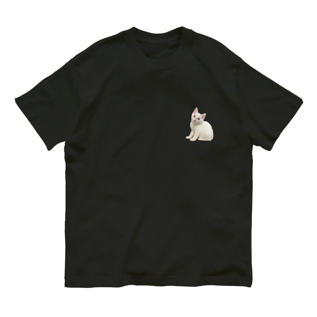 ♀の白猫ぽっけちゃん オーガニックコットンTシャツ