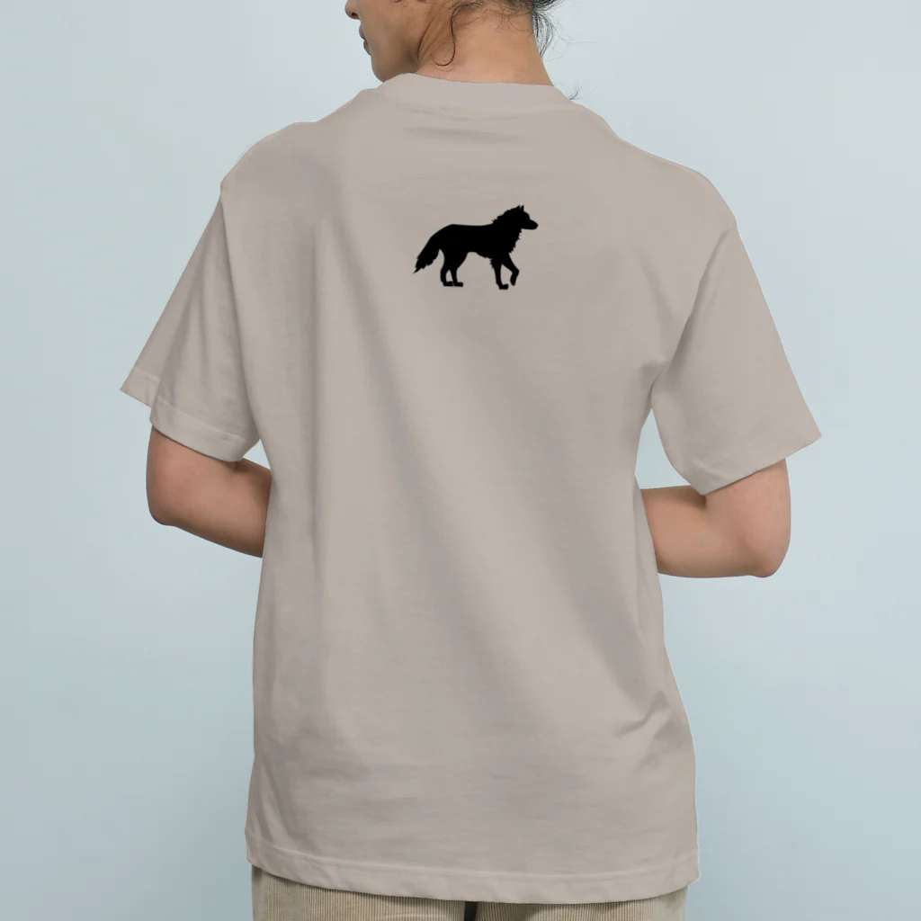 キャンプグッズ【tゑnt by leaf】のウルフシルエット（黒） Organic Cotton T-Shirt