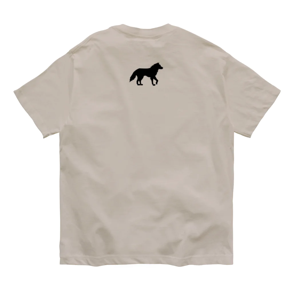 キャンプグッズ【tゑnt by leaf】のウルフシルエット（黒） Organic Cotton T-Shirt