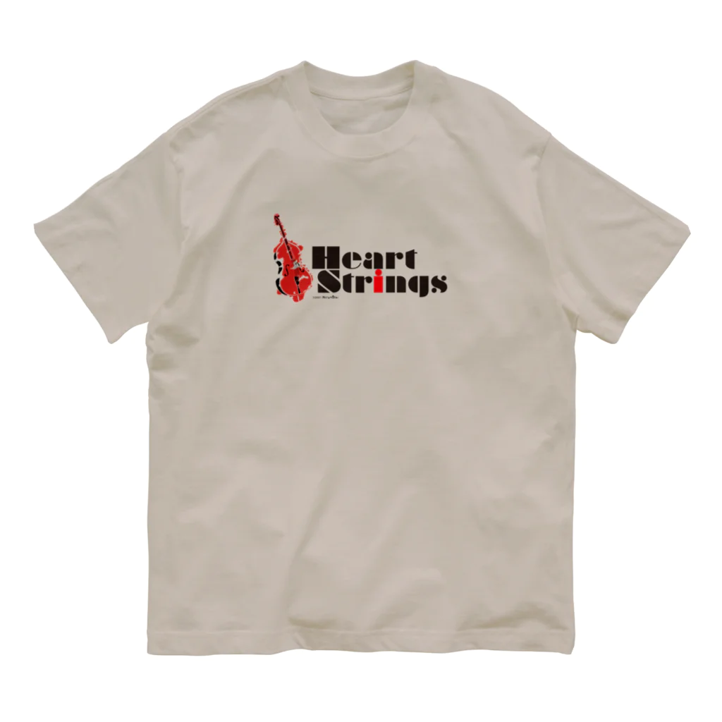 あおちゃん商会のHeart Strings (woodbass) Red Organic Cotton T-Shirt