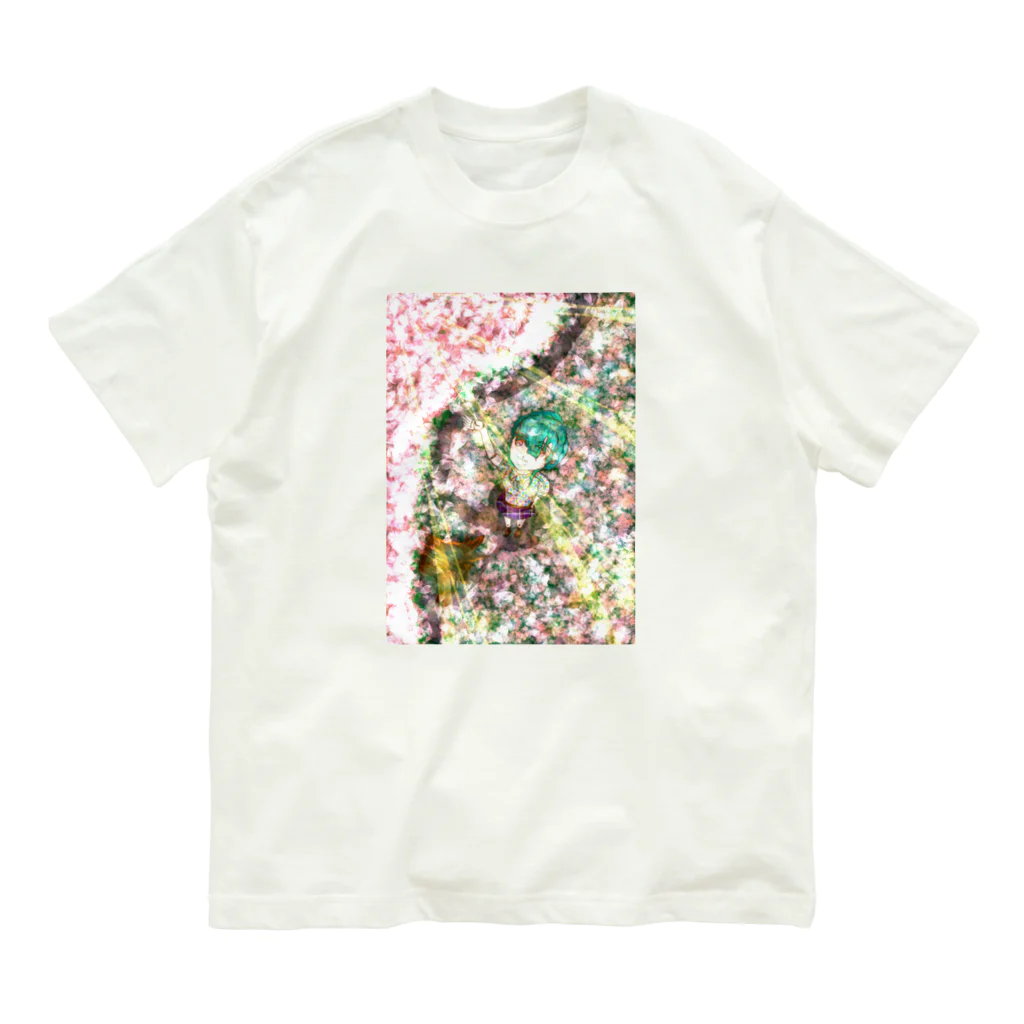 AkironBoy's_Shopの光桜に夢を見る少女 オーガニックコットンTシャツ