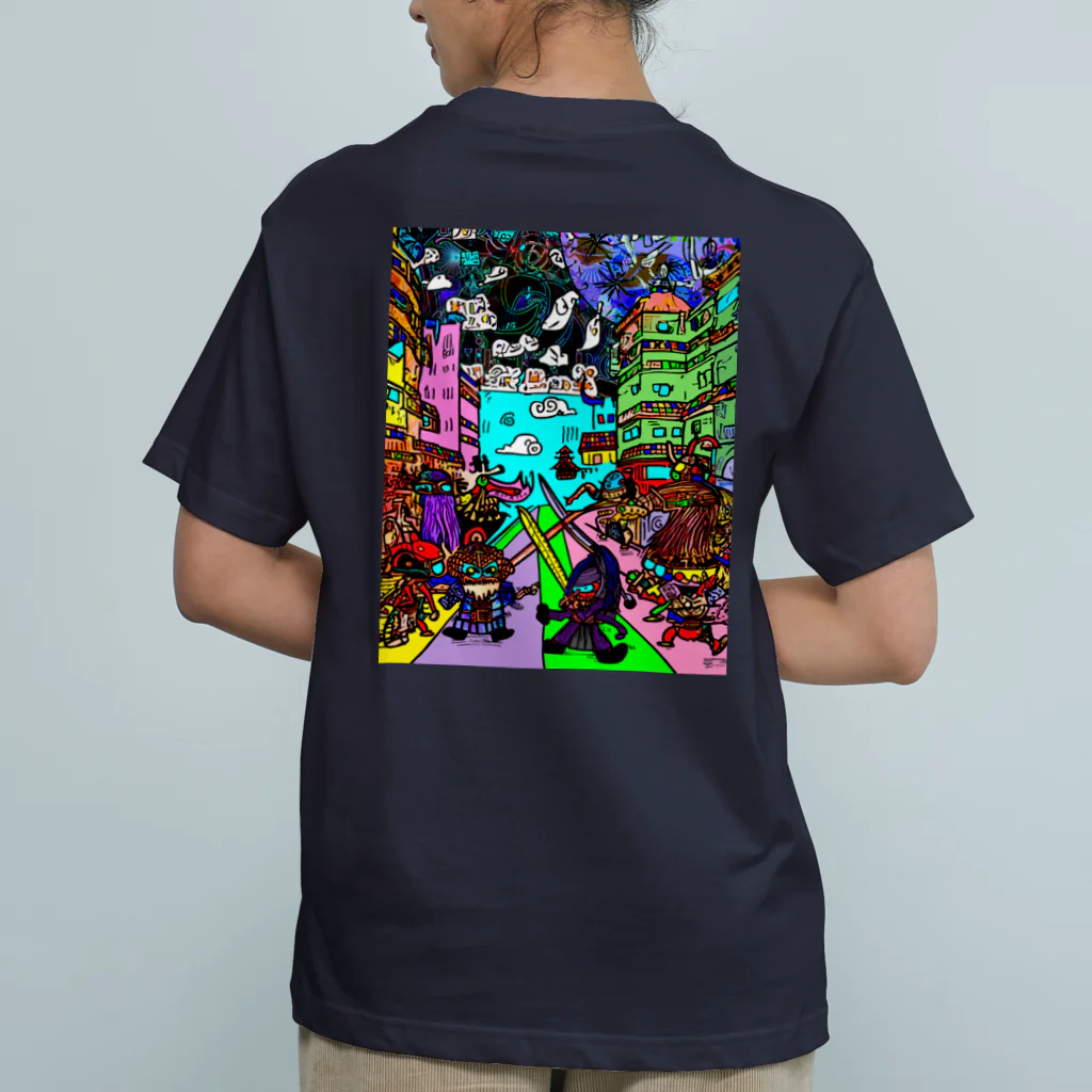 Ａ’ｚｗｏｒｋＳの宇宙人類皆兄弟 VERTICAL オーガニックコットンTシャツ