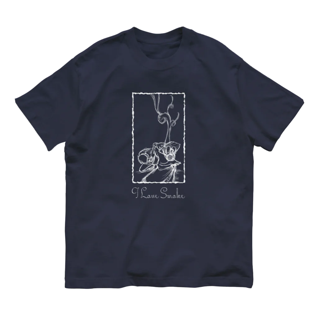 示 -shimes-のI Love Smoke Organic Cotton T-Shirt