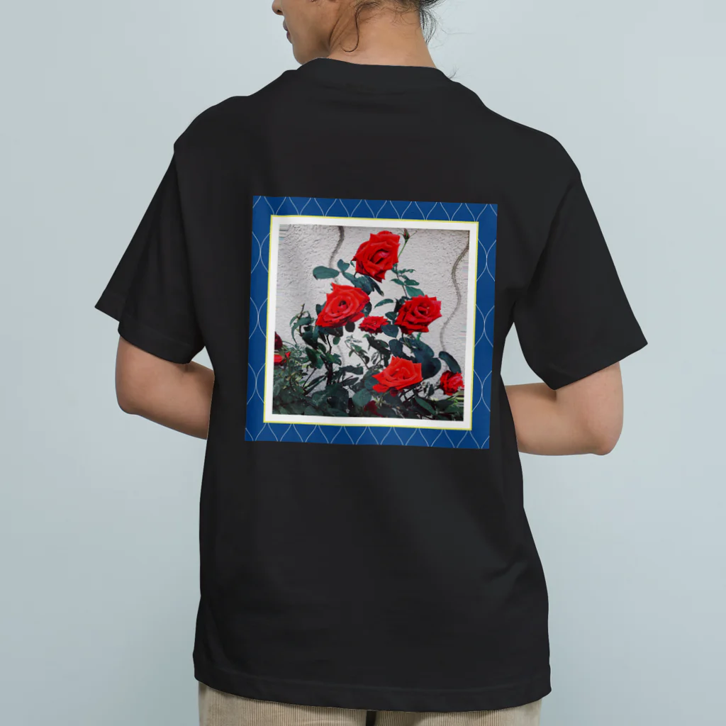 IREのブルー薔薇 オーガニックコットンTシャツ