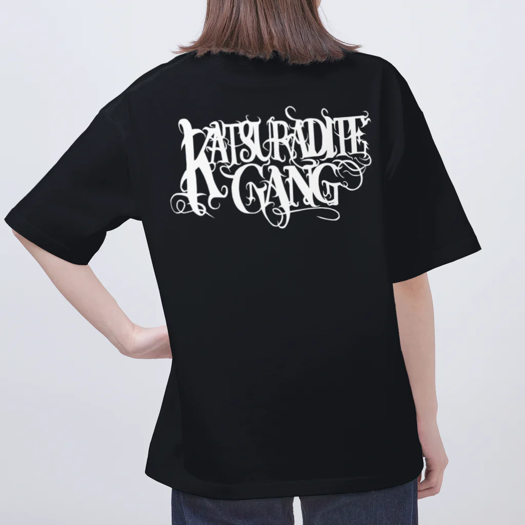 めぐるの禿達麻  KATSURA DITE GANG ブラック Oversized T-Shirt