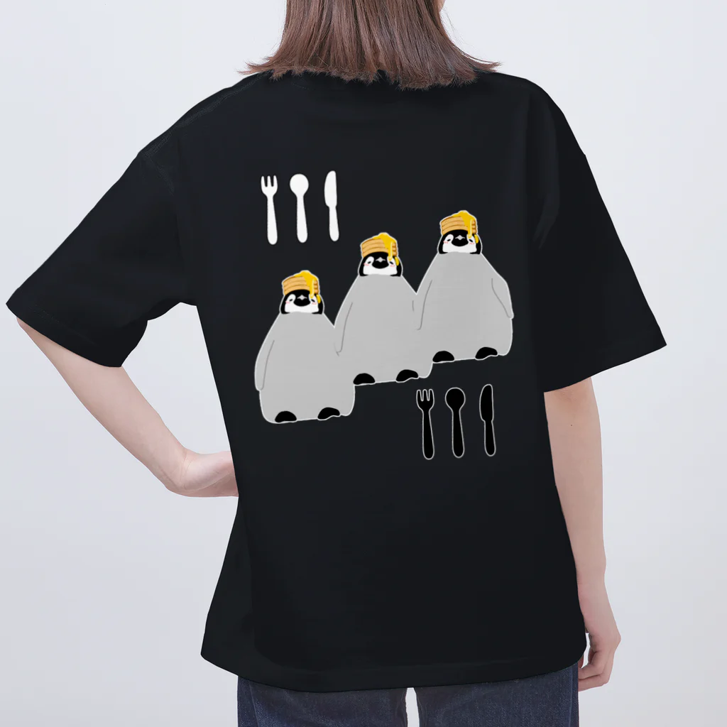 PGcafe-ペンギンカフェ-のホットケーキ三兄弟ペンギン オーバーサイズTシャツ