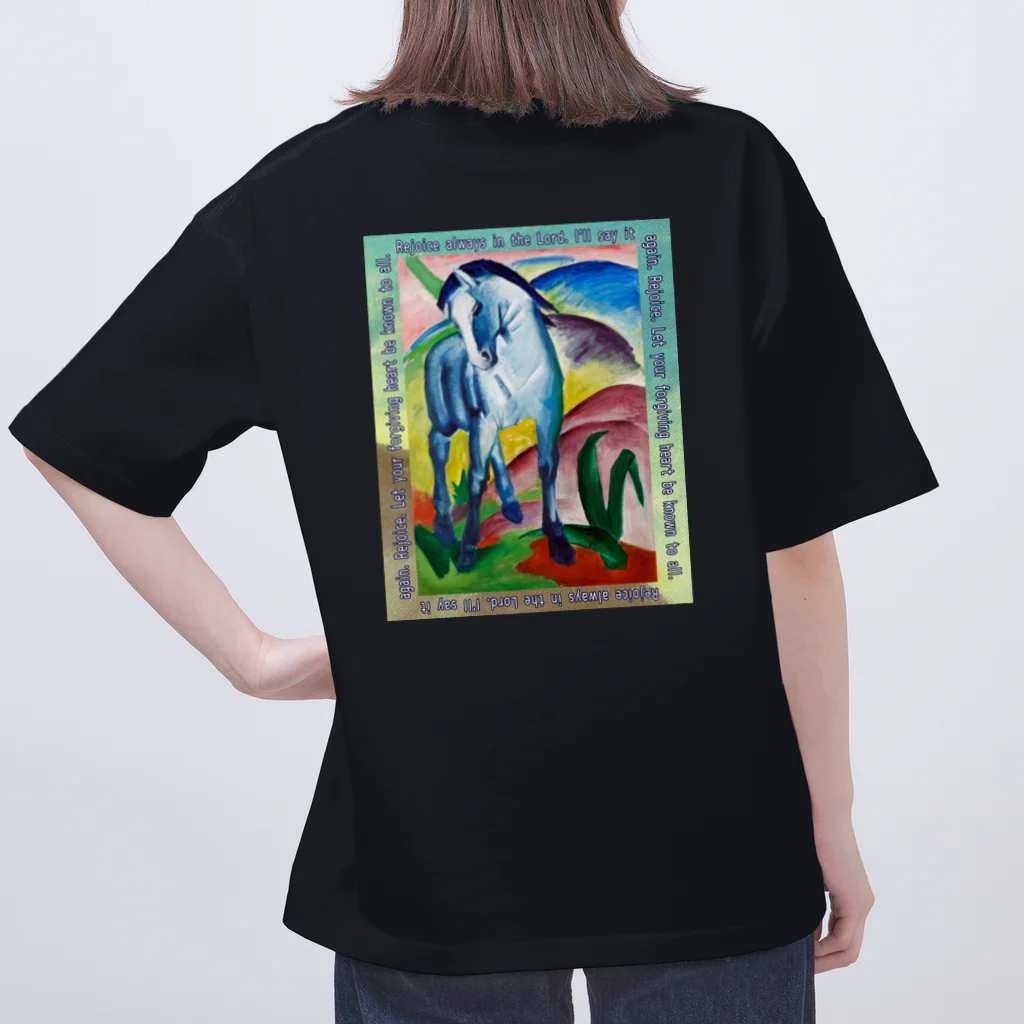 アニマル四字熟語のフランンツマルクの青い馬　 Oversized T-Shirt