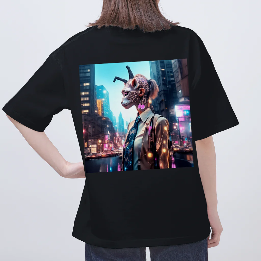 𝔔𝔘𝔒ℜℑ𝔄のCyberpunk giraffe Oversized T-Shirt