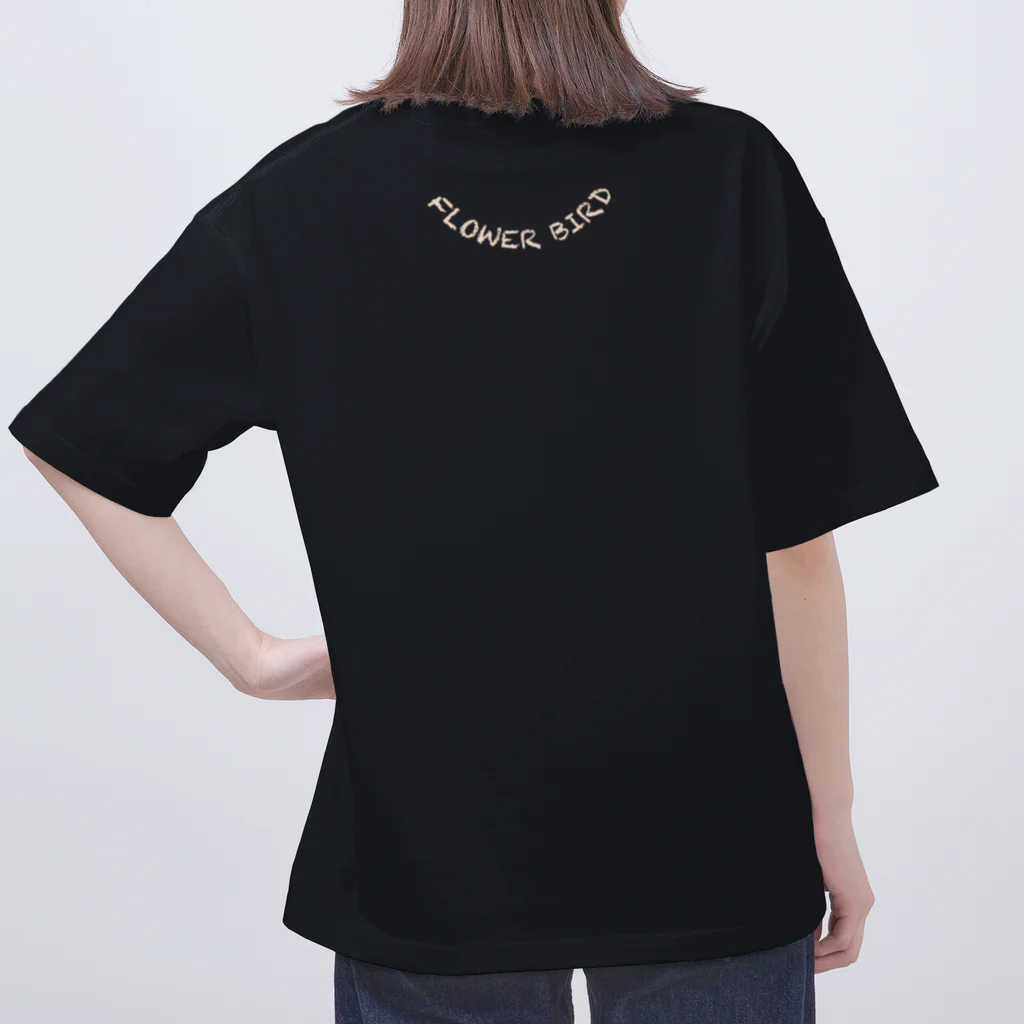 Yums CollectionのBlack Flower Bird オーバーサイズTシャツ