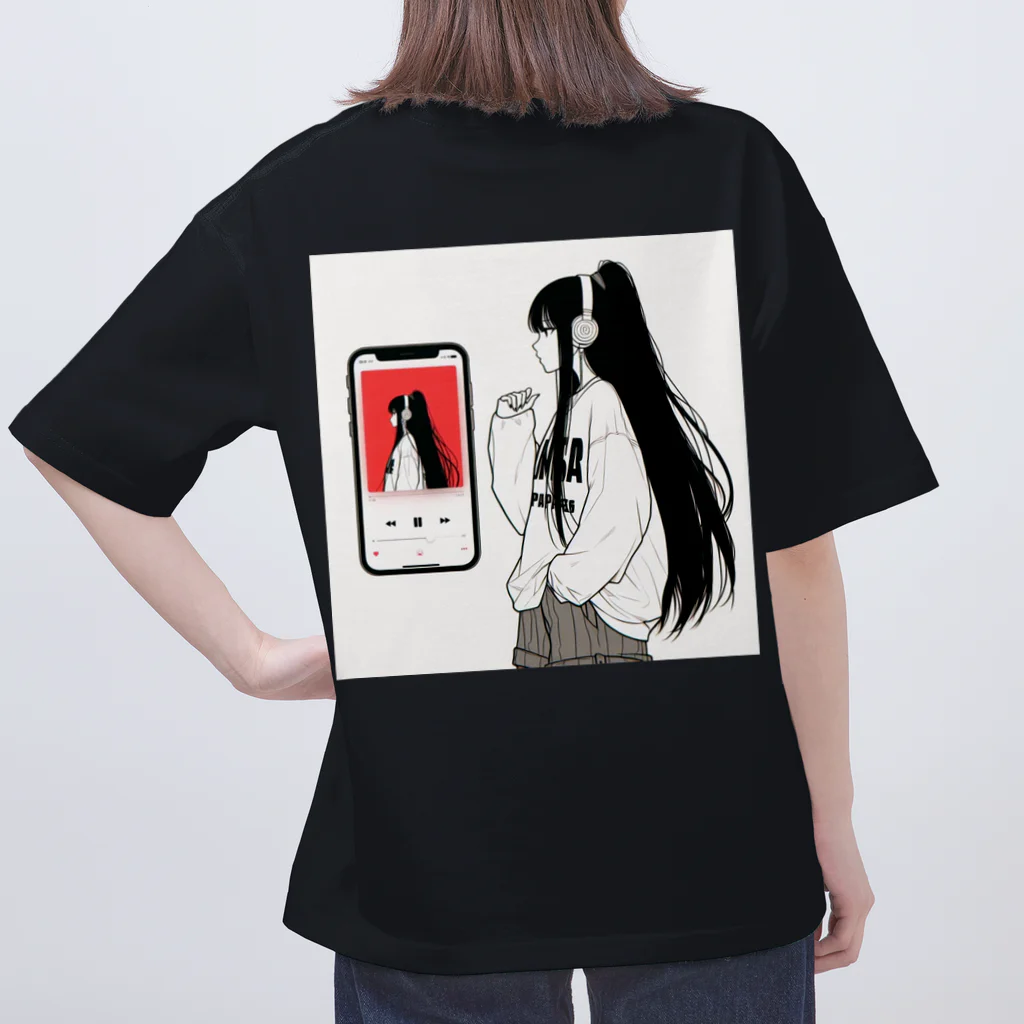 amechan0811のThe girl who listens to music オーバーサイズTシャツ