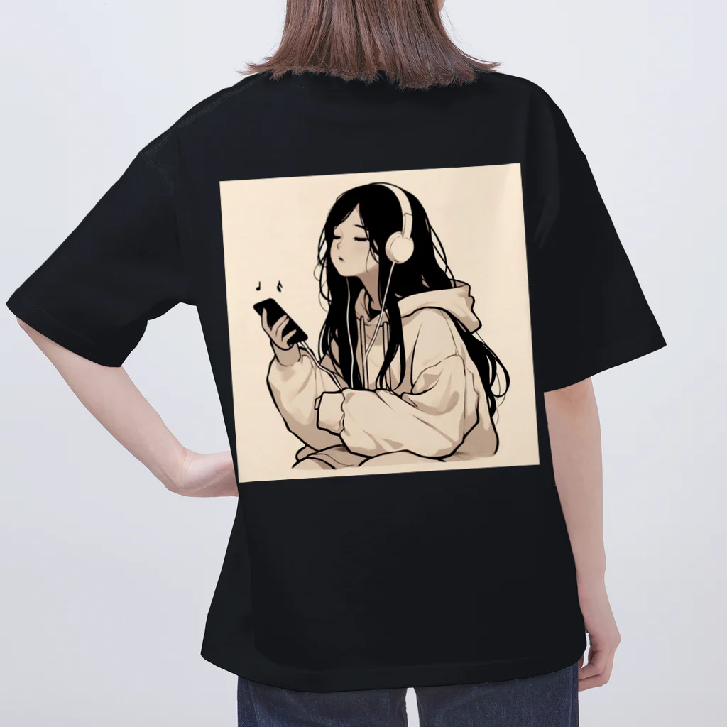 amechan0811のThe girl who listens to music2 オーバーサイズTシャツ