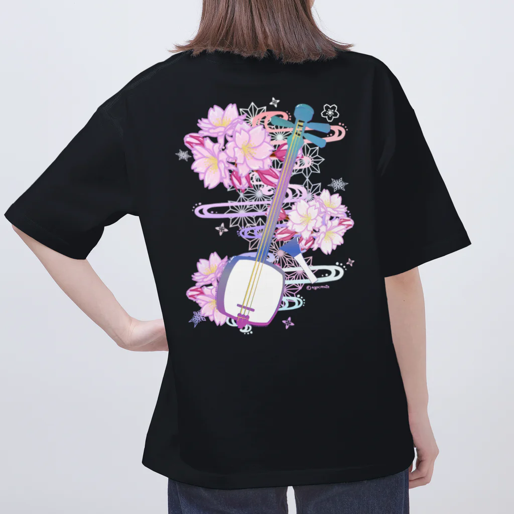 綾錦工房 りこりすの三味線 -雪月花- 【桜】 オーバーサイズTシャツ