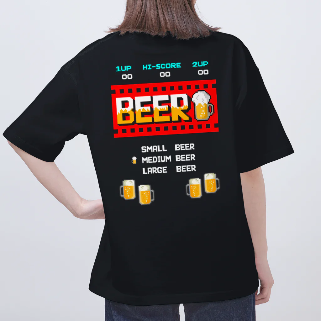 Siderunの館 B2の【バックプリント】レトロゲーム風なビール オーバーサイズTシャツ