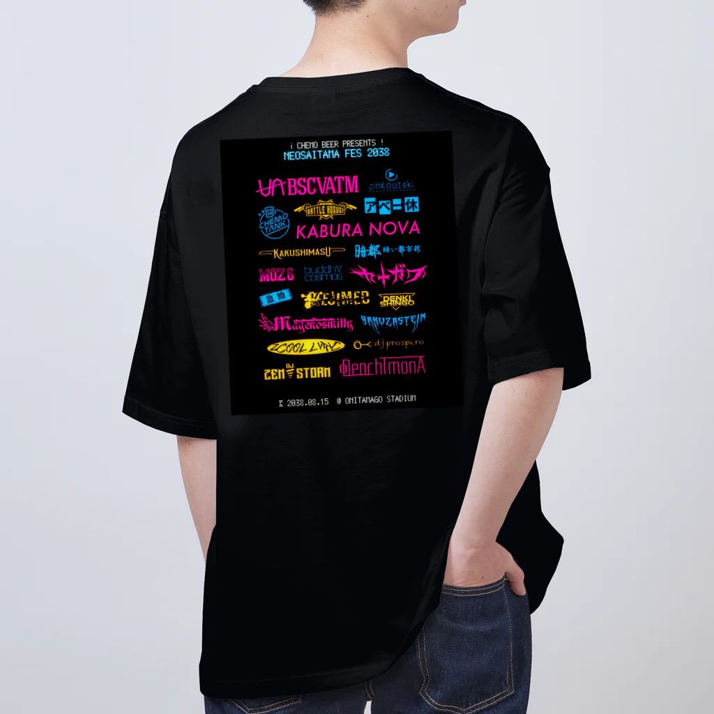 ニンジャスレイヤー公式/ダイハードテイルズの【両面な】NEO SAITAMA FES 2038 オーバーサイズTシャツ