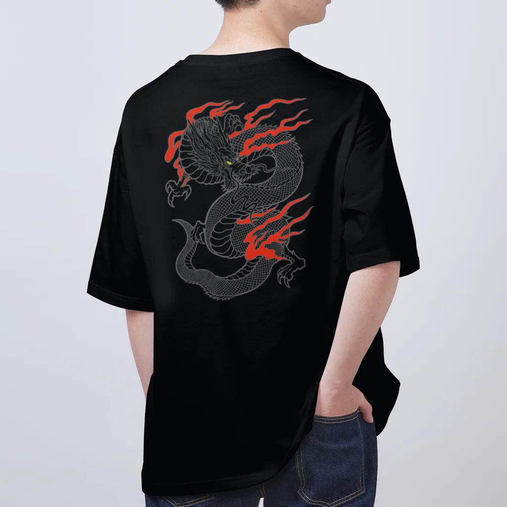 Siderunの館 B2の【バックプリント】白龍 (線画) Oversized T-Shirt