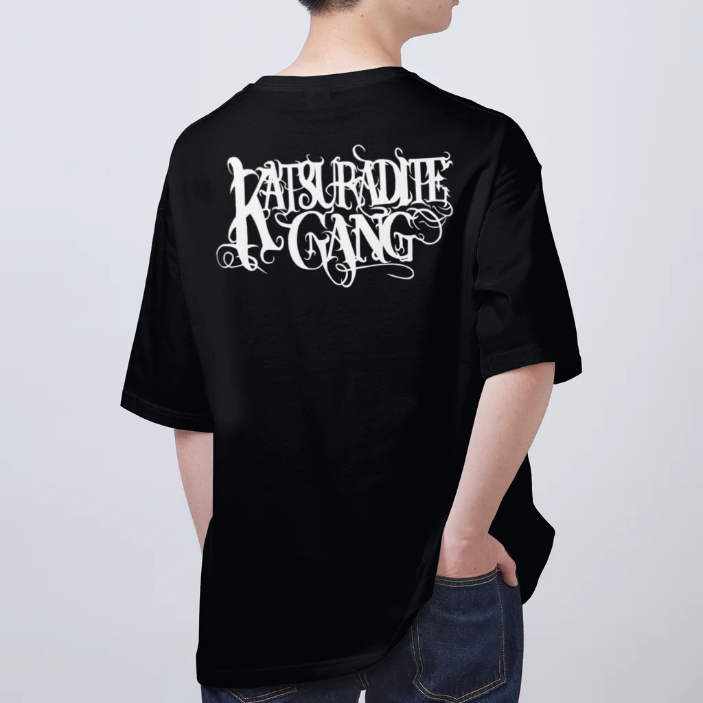 めぐるの禿達麻  KATSURA DITE GANG ブラック Oversized T-Shirt