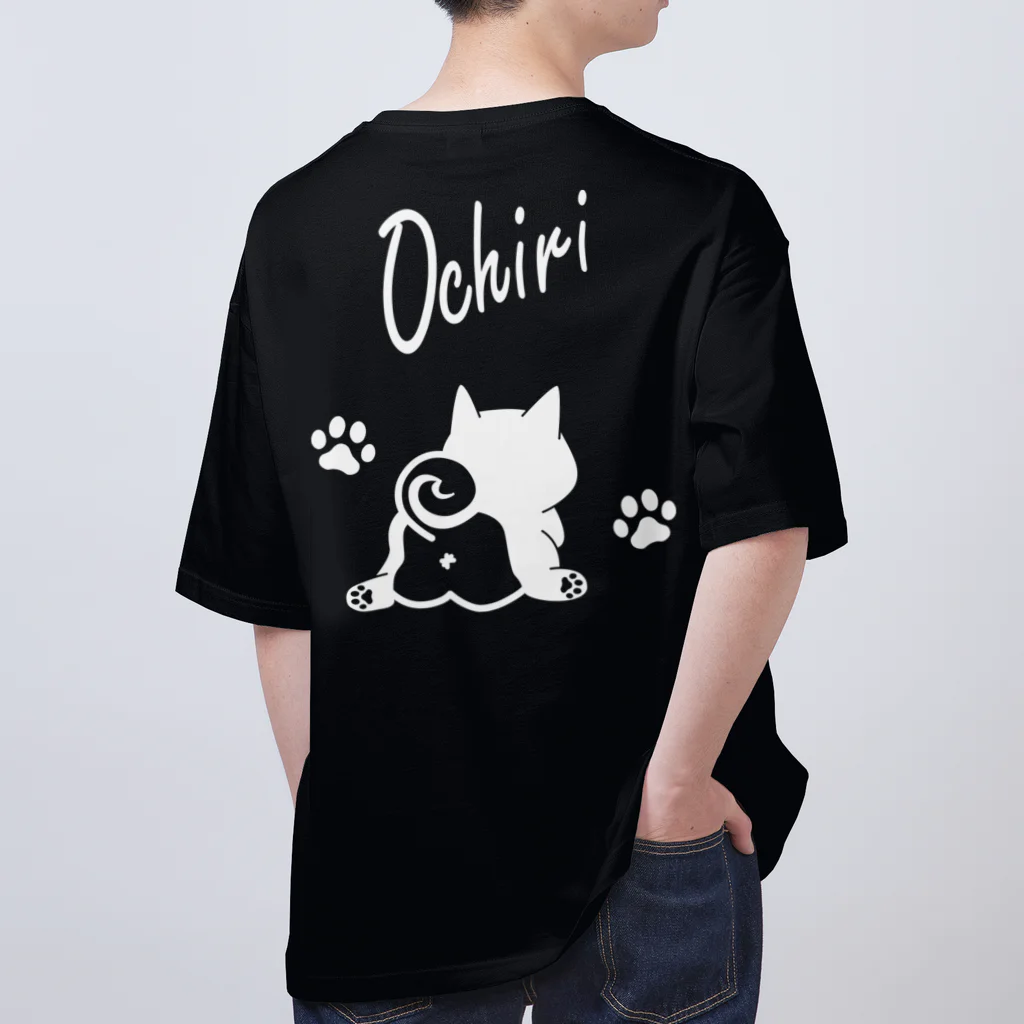 しっぽ堂のOchiri ホワイト オーバーサイズTシャツ