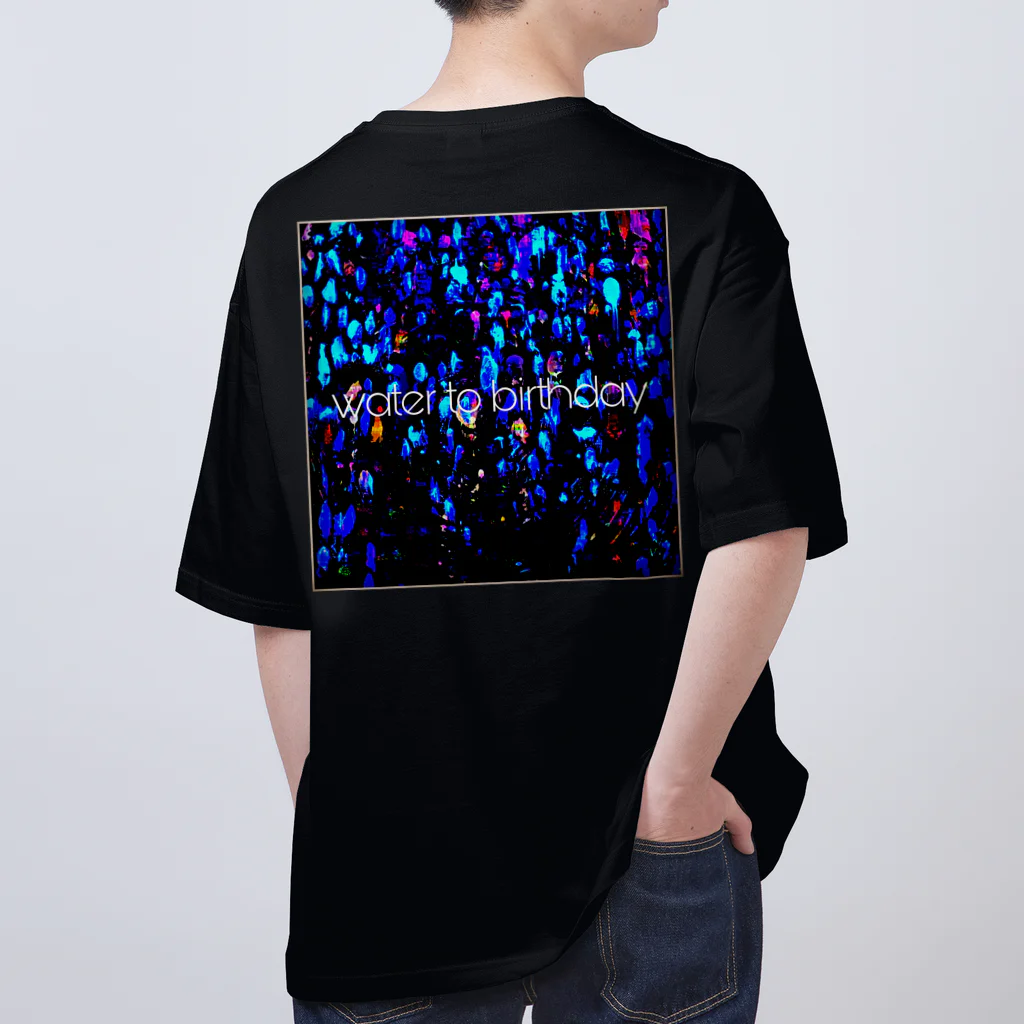 water to birthday の【silent tears drops -rain-】over size T- shirt オーバーサイズTシャツ