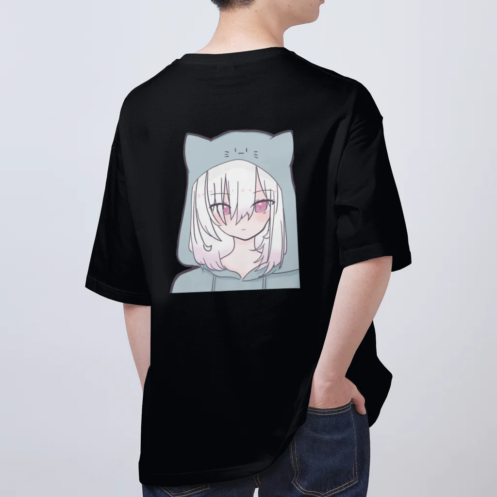 嶺巴@Twitchの嶺巴猫耳フード(背面) オーバーサイズTシャツ