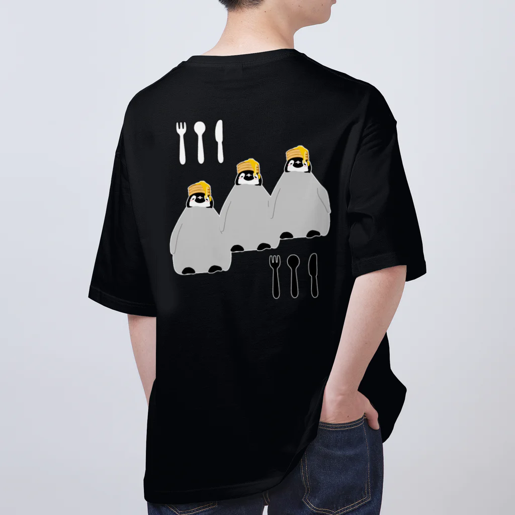 PGcafe-ペンギンカフェ-のホットケーキ三兄弟ペンギン オーバーサイズTシャツ