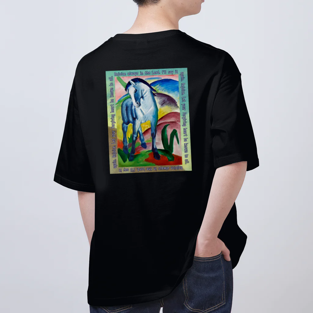 アニマル四字熟語のフランンツマルクの青い馬　 Oversized T-Shirt