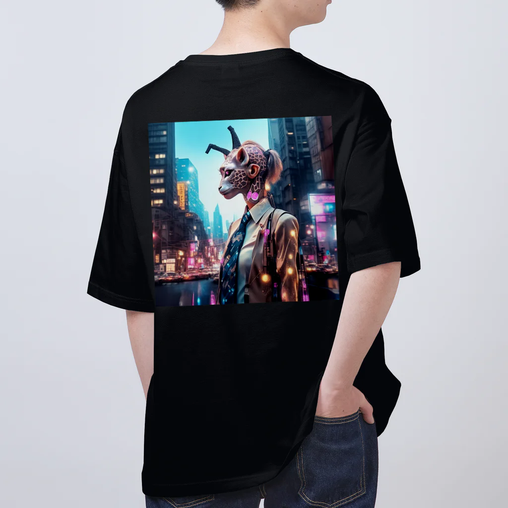 𝔔𝔘𝔒ℜℑ𝔄のCyberpunk giraffe オーバーサイズTシャツ