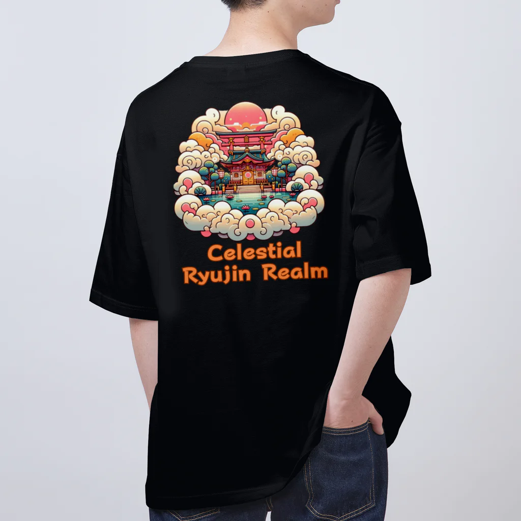 大江戸花火祭りのCelestial Ryujin Realm～天上の龍神社7 オーバーサイズTシャツ