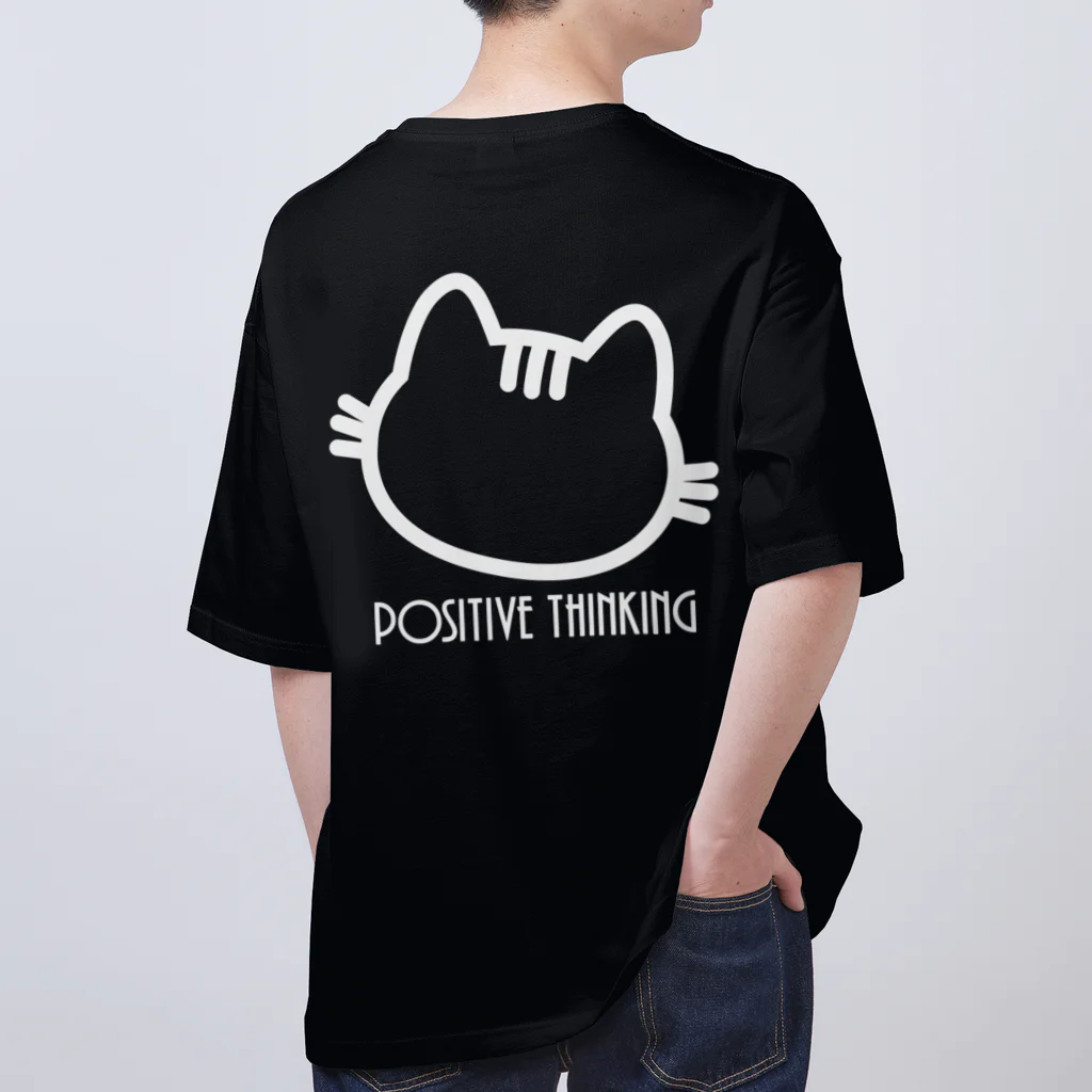 PT @ key-_-bouのポジティブ猫 ４代目（白） Oversized T-Shirt