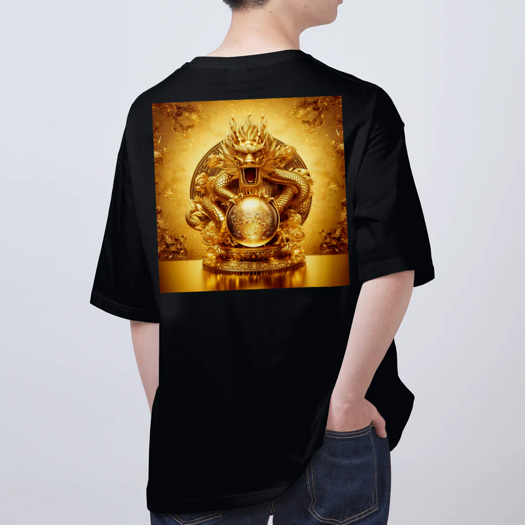 【金龍】Kinryuの【金運爆上げ】金龍守護神グッズ_001 オーバーサイズTシャツ