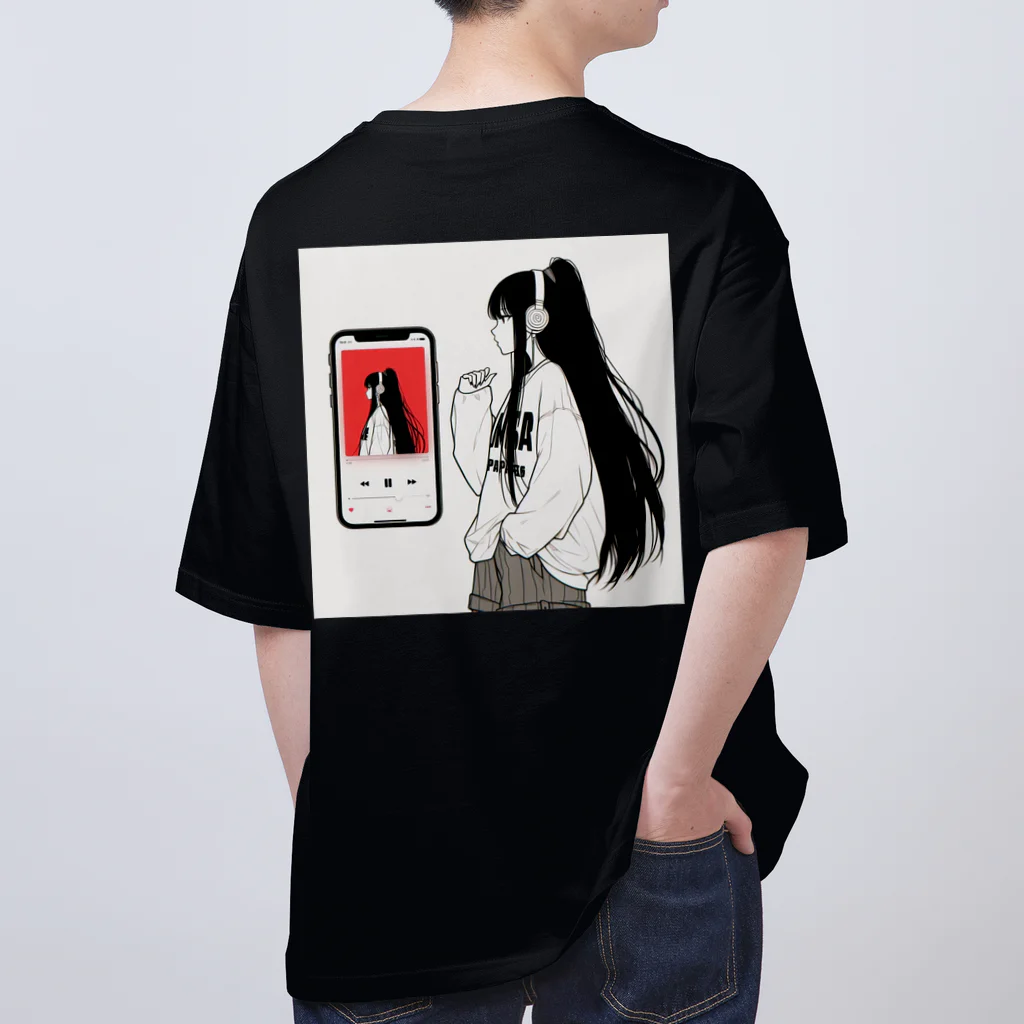 amechan0811のThe girl who listens to music オーバーサイズTシャツ