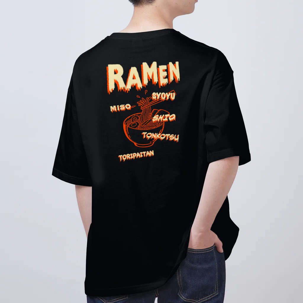 Siderunの館 B2の【バックプリント】ホラーデザインチックなラーメン Oversized T-Shirt