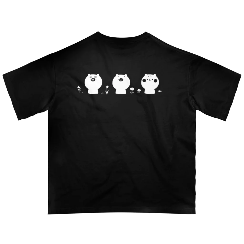 まねきぐま屋さんの3匹のくま（モノクロ、ワンポイント） Oversized T-Shirt