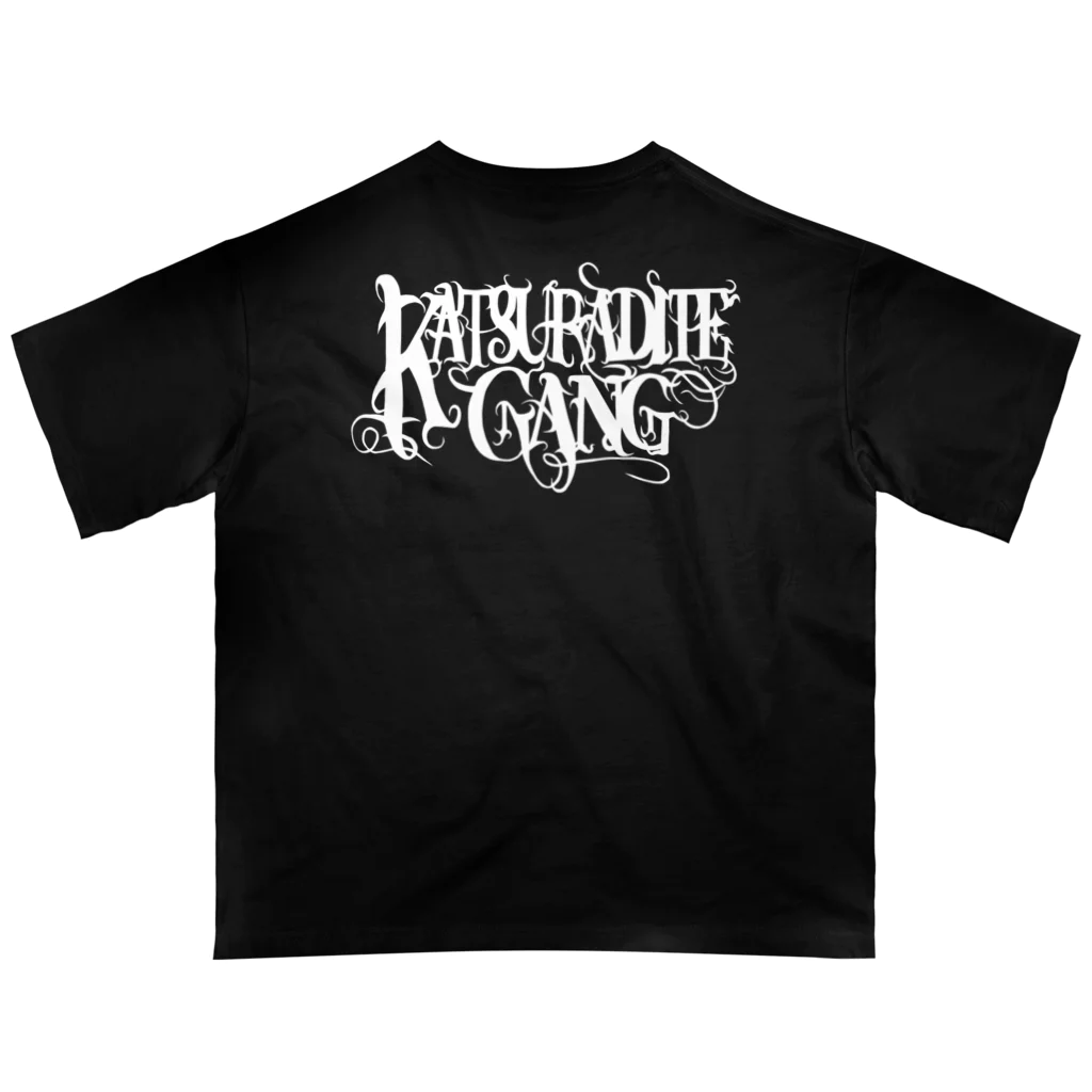 めぐるの禿達麻  KATSURA DITE GANG ブラック Oversized T-Shirt