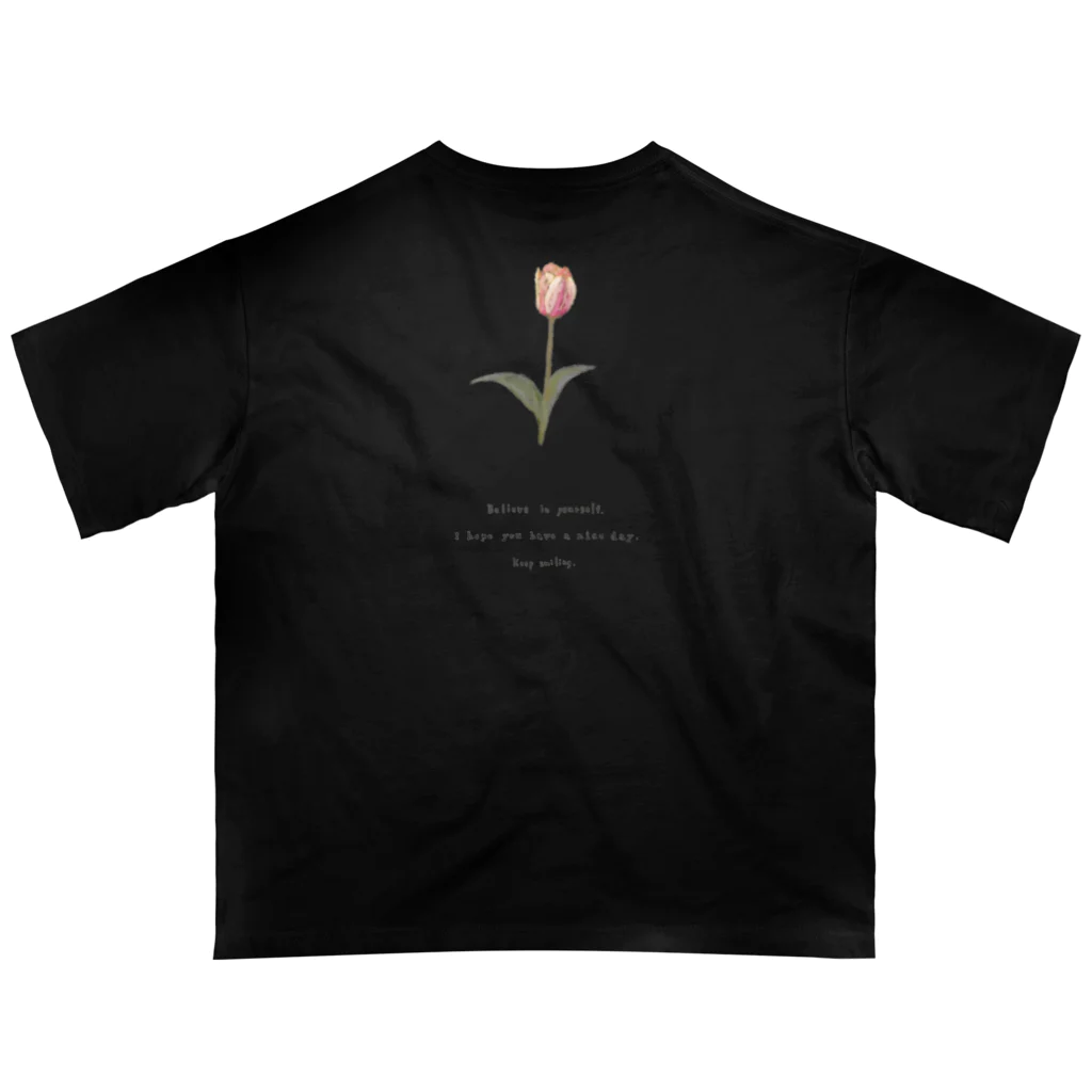 rilybiiのSakura Peach Tulip . オーバーサイズTシャツ