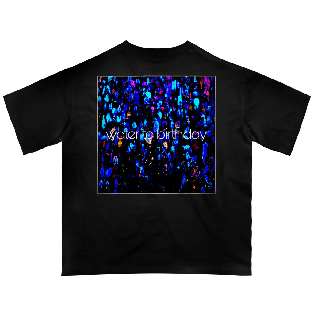 water to birthday の【silent tears drops -rain-】over size T- shirt オーバーサイズTシャツ