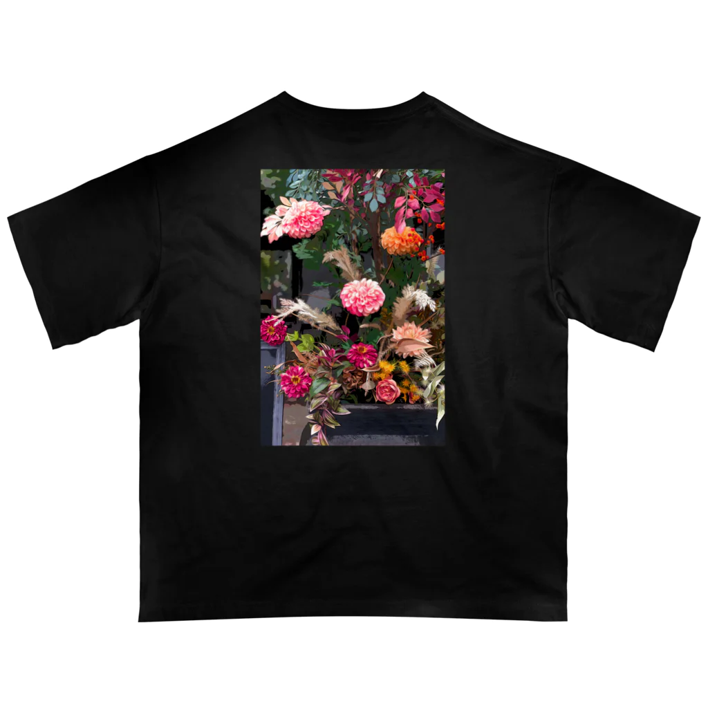 Das ist hübschの[backprint] dahlia vase - oil painting - オーバーサイズTシャツ