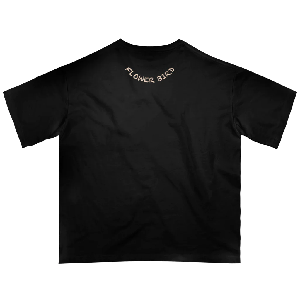 Yums CollectionのBlack Flower Bird オーバーサイズTシャツ