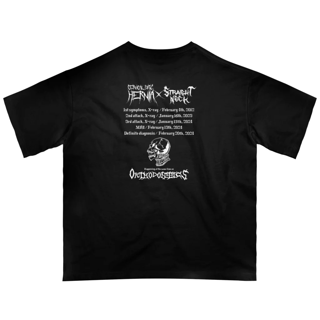 こめ屋の頸椎椎間板ヘルニア＆ストレートネック 対バンTシャツ オーバーサイズTシャツ