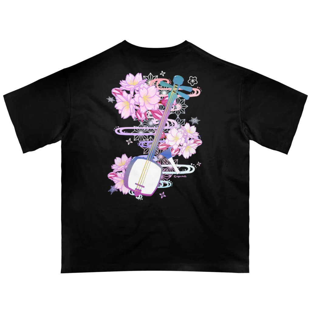 綾錦工房 りこりすの三味線 -雪月花- 【桜】 Oversized T-Shirt