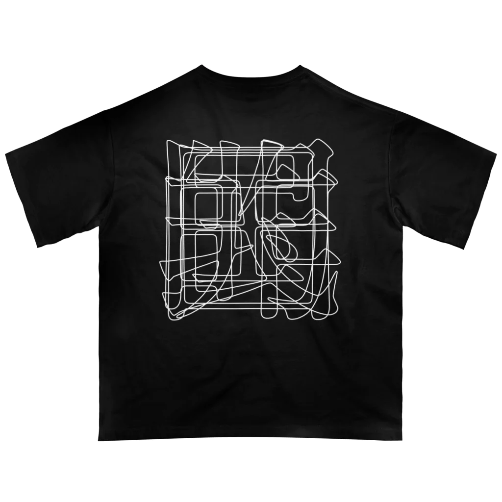 無色研究所の【非国民的】重字（白線） Oversized T-Shirt