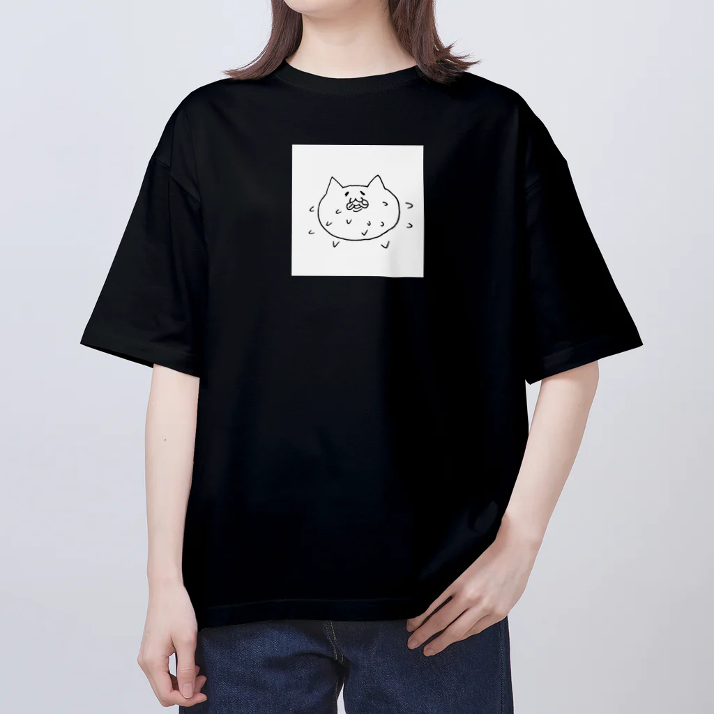 ペロペロネコくんのペロペロネコ　白背景ver オーバーサイズTシャツ