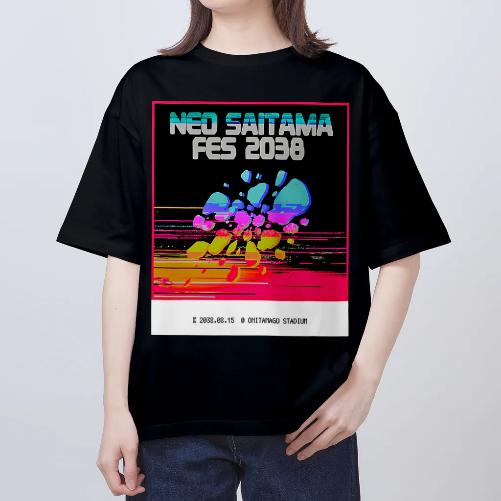 ニンジャスレイヤー公式/ダイハードテイルズの【両面な】NEO SAITAMA FES 2038 オーバーサイズTシャツ