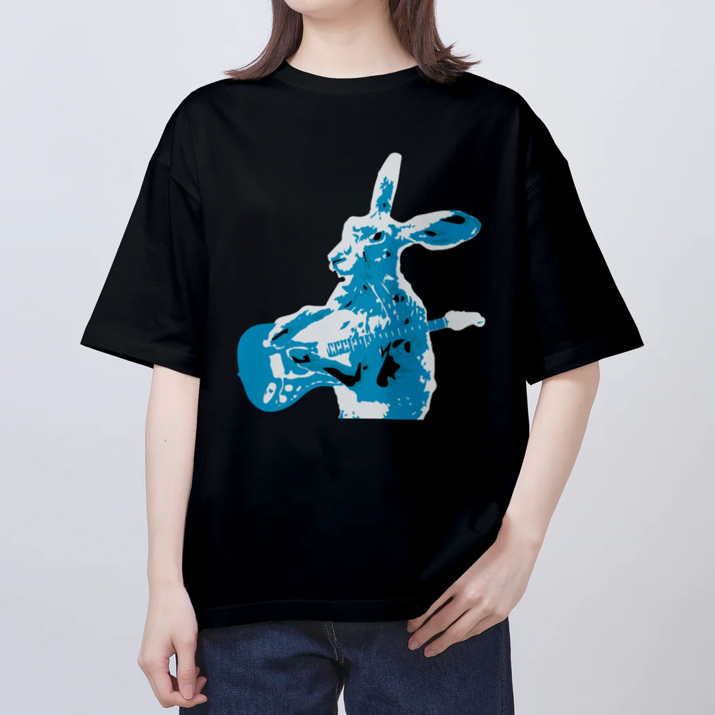 AngelRabbitsのジャックウサギのギター オーバーサイズTシャツ