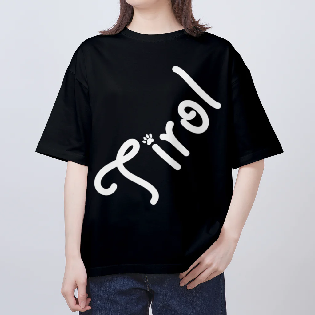 ピノとチロルのグッズ屋さんのTirolロゴ(黒） Oversized T-Shirt