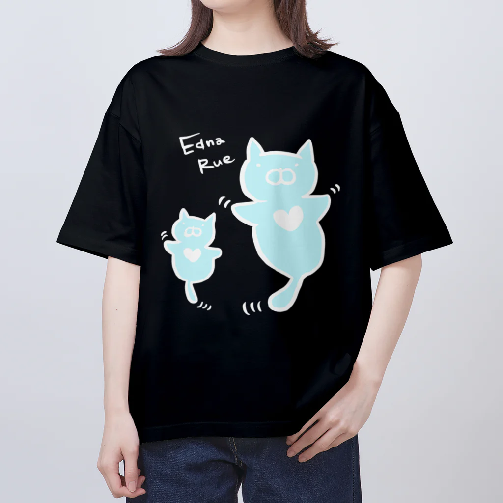 Edna_Rueのクリオネコちゃん2匹 オーバーサイズTシャツ