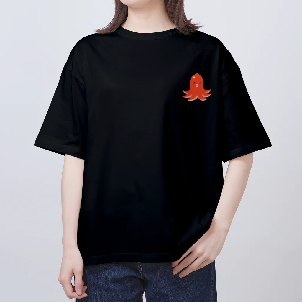 【予告】第２弾！#SUZURIのTシャツセール開催！！！★kg_shopの[☆両面] タコさんウインナー (濃色専用デザイン)【視力検査表パロディ】 Oversized T-Shirt
