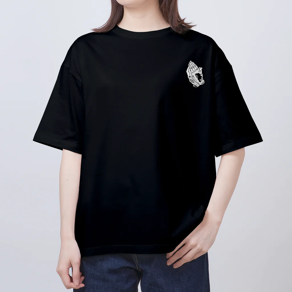 Demon Lord 9 tailsの『PRAYING HANDS（ﾜﾝﾎﾟｲﾝﾄ）』 Oversized T-Shirt